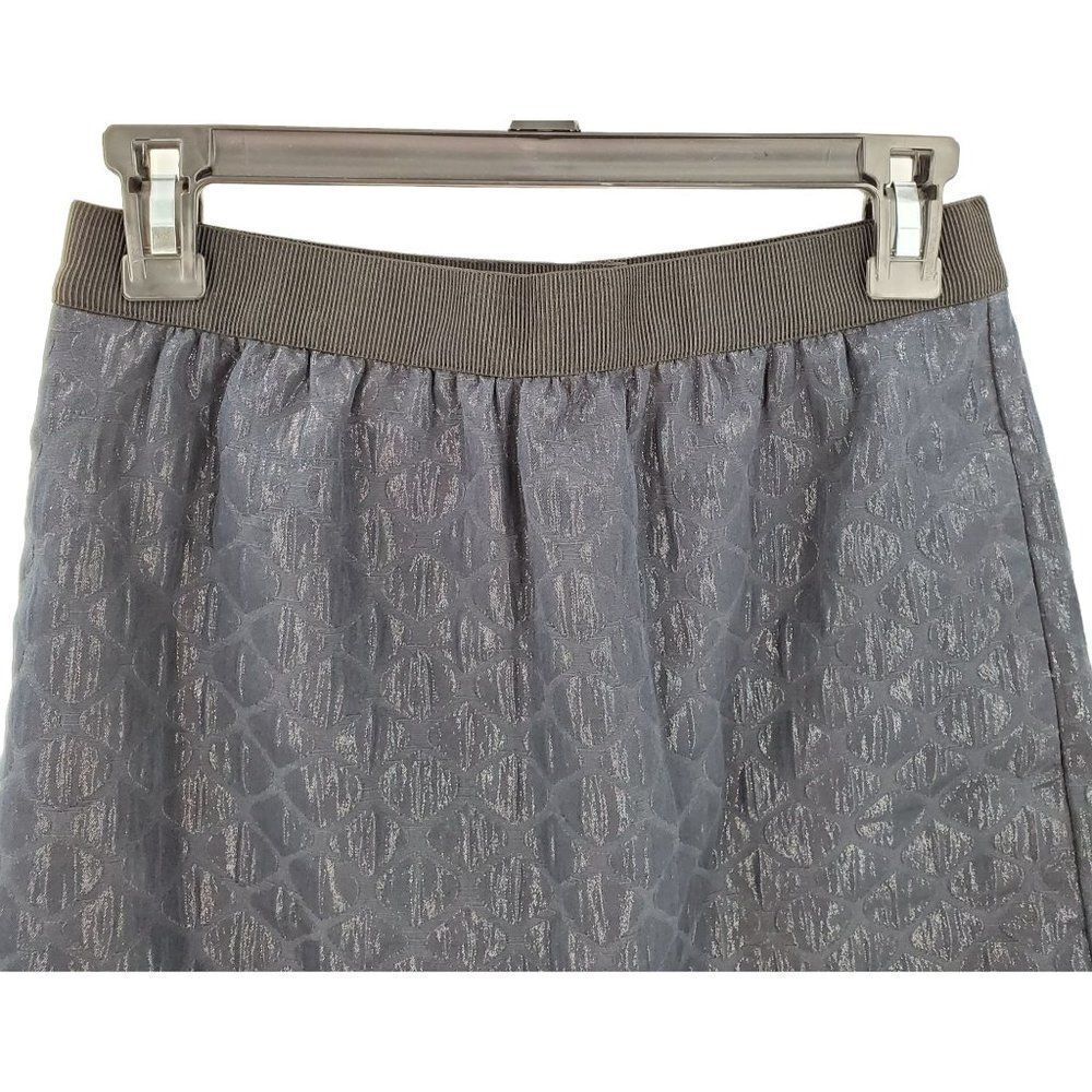 Ann Taylor Loft Skirt Mini Blue Geometric Metallic Women's Size 0 - Picture 2 of 9